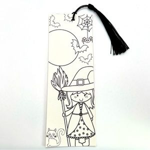 🧙‍♀️🎃👻Halloween “color me” witch bookmark, vegan, leather, handmade